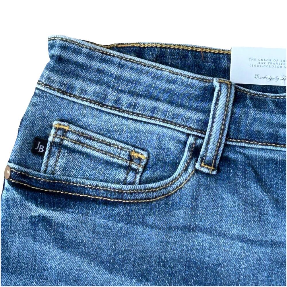 NEW Judy Blue Released Hem Shorts Women Size XL Blue Dark Wash Mid Rise Cut Offs - Picture 4 of 10